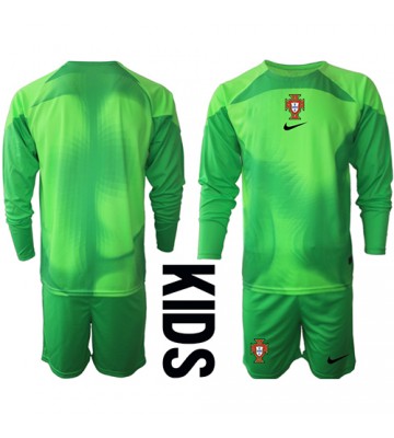 Portugal Goalkeeper Replica Home Stadium Kit for Kids World Cup 2022 Long Sleeve (+ pants)